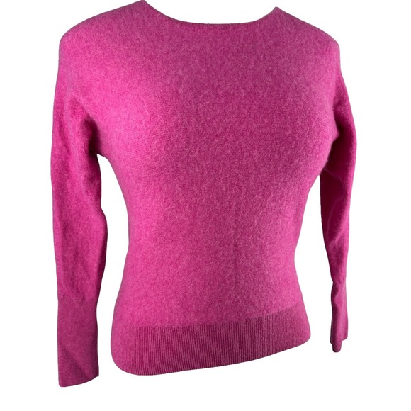 Tahari 100% 2-Ply Cashmere Women's Small Pink Long Sleeve Pullover Crew Sweater - Picture 6 of 14